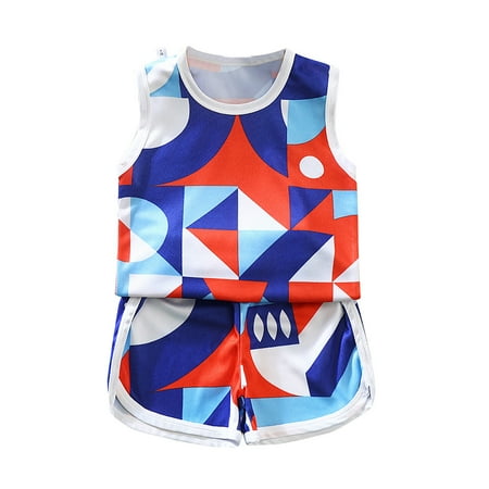 

EHTMSAK Toddler Baby Children Boy Clothing Set Sleeveless Outfits Camouflage Summer Tank Top and Set Multicolor 1Y-8Y 130