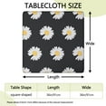 thumbnail image 2 of Fitted Tablecloth Square Waterproof with Rustic Daisy and Wildflowers, Boho Vintage Floral Design, Elastic Table Cover for Kitchen Camping, 2 of 6
