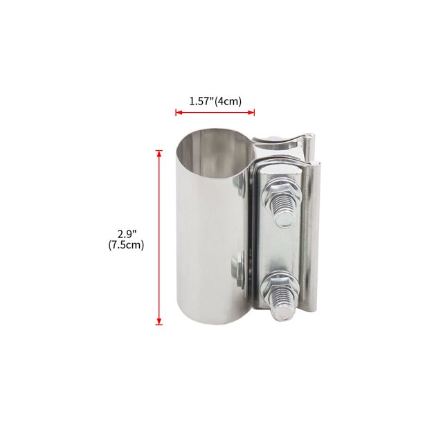 Acoplador de manga de tubo de escape, abrazadera de acero inoxidable, 2,0 ", 2,25", 2,5 ", 2,75", 3,0 ", 4,0", 40-83mm