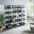 thumbnail image 2 of Bellemave 5 Tier Large Open Bookshelf, Home Office Display Shelves with Metal Frame, Vintage Industrial Bookcases with Back Fence, High-quality MDF Board (Black), 2 of 10