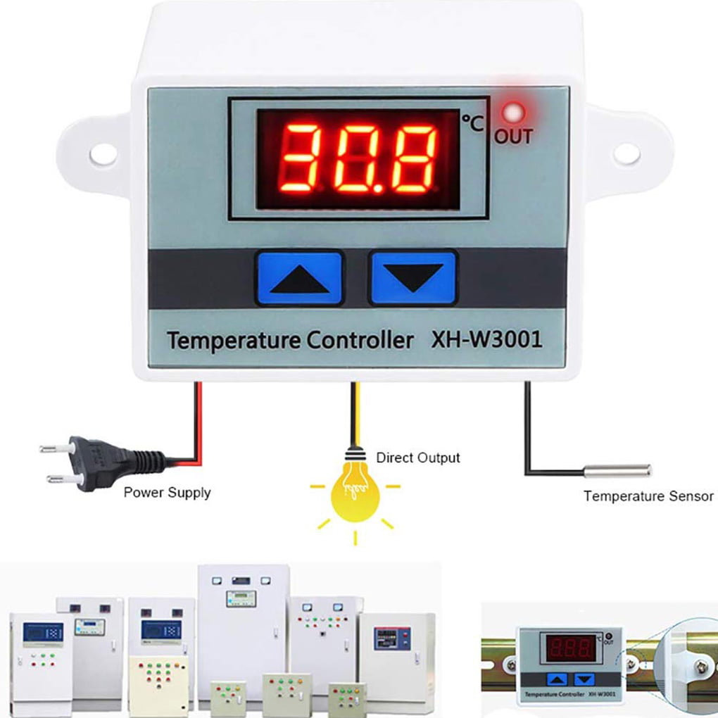 DC 12V LED 2CH Digital Thermostat Temperature Controller Switch Meter Module 