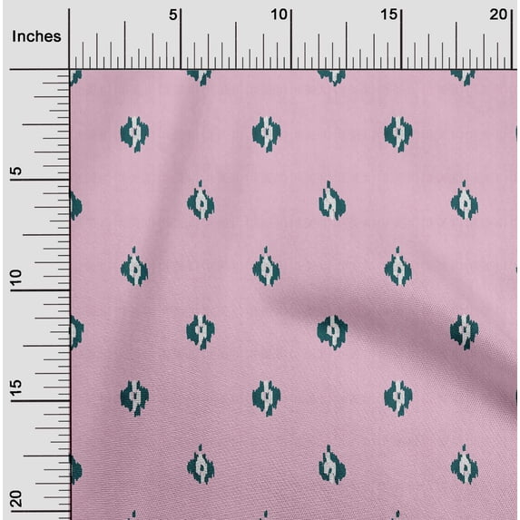 oneOone Organic Cotton Poplin Twill Fabric Abstract Ikat Print Fabric BTY 42 Inch Wide