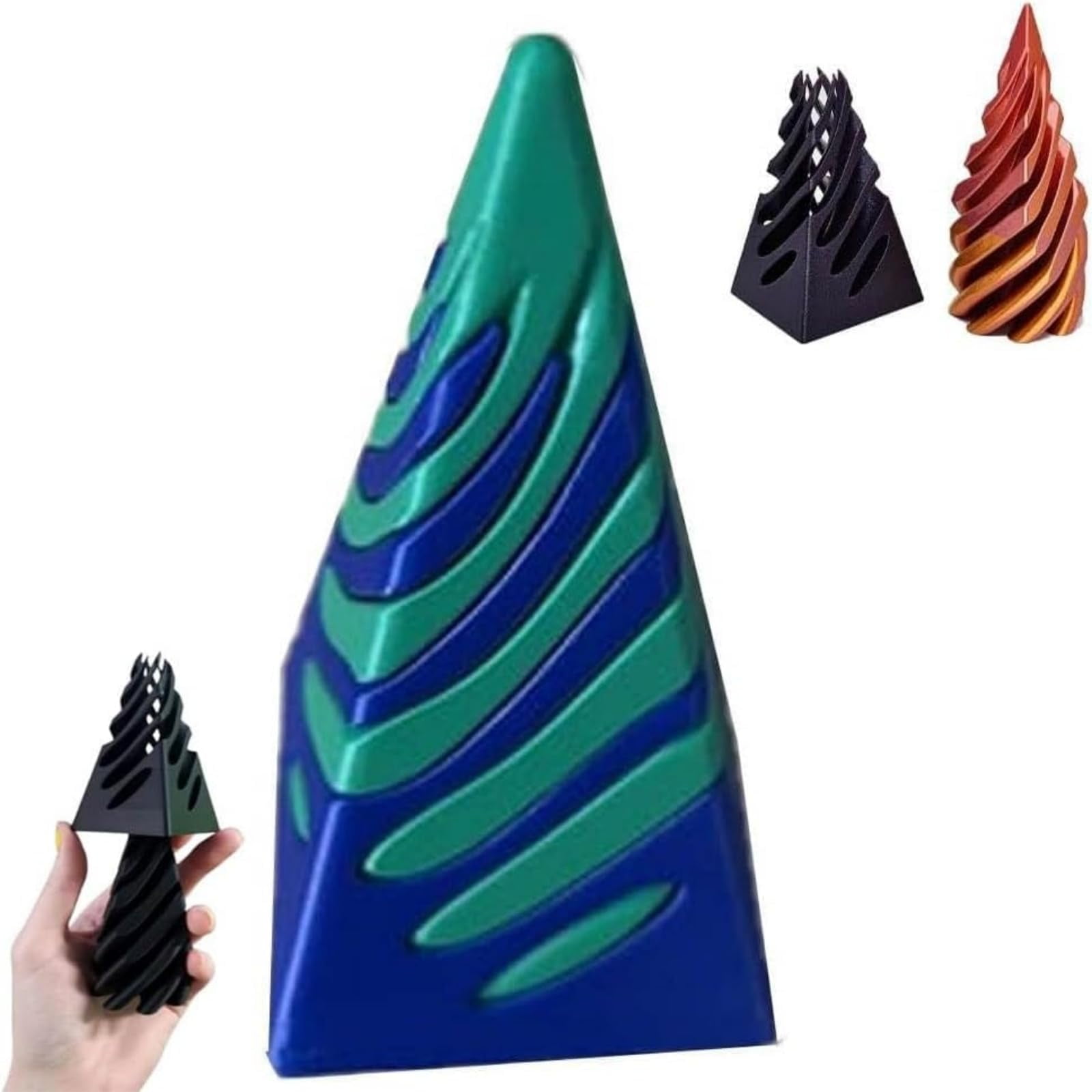 Escultura De Pirámide Imposible – Juguete Antiestrés En Forma De Cono Espiral, Impreso En 3D Con Material PETG, Efecto Visual Fascinante