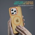 thumbnail image 3 of for iPhone 15 Pro Max Case, Luxury Clear Phone Case Compatible with MagSafe + Camera Stand Kickstand Shockproof Anti-Scratch Drop Protective Frosted Back Case for iPhone 15 Pro Max - Orange, 3 of 7