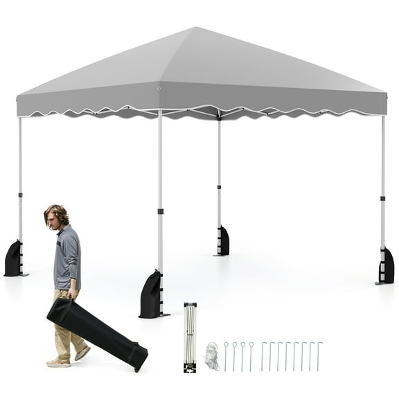 Gymax 10 X 10 FT Pop up Canopy Tent Portable Foldable Patio Shelter w/ Wheeled Bag