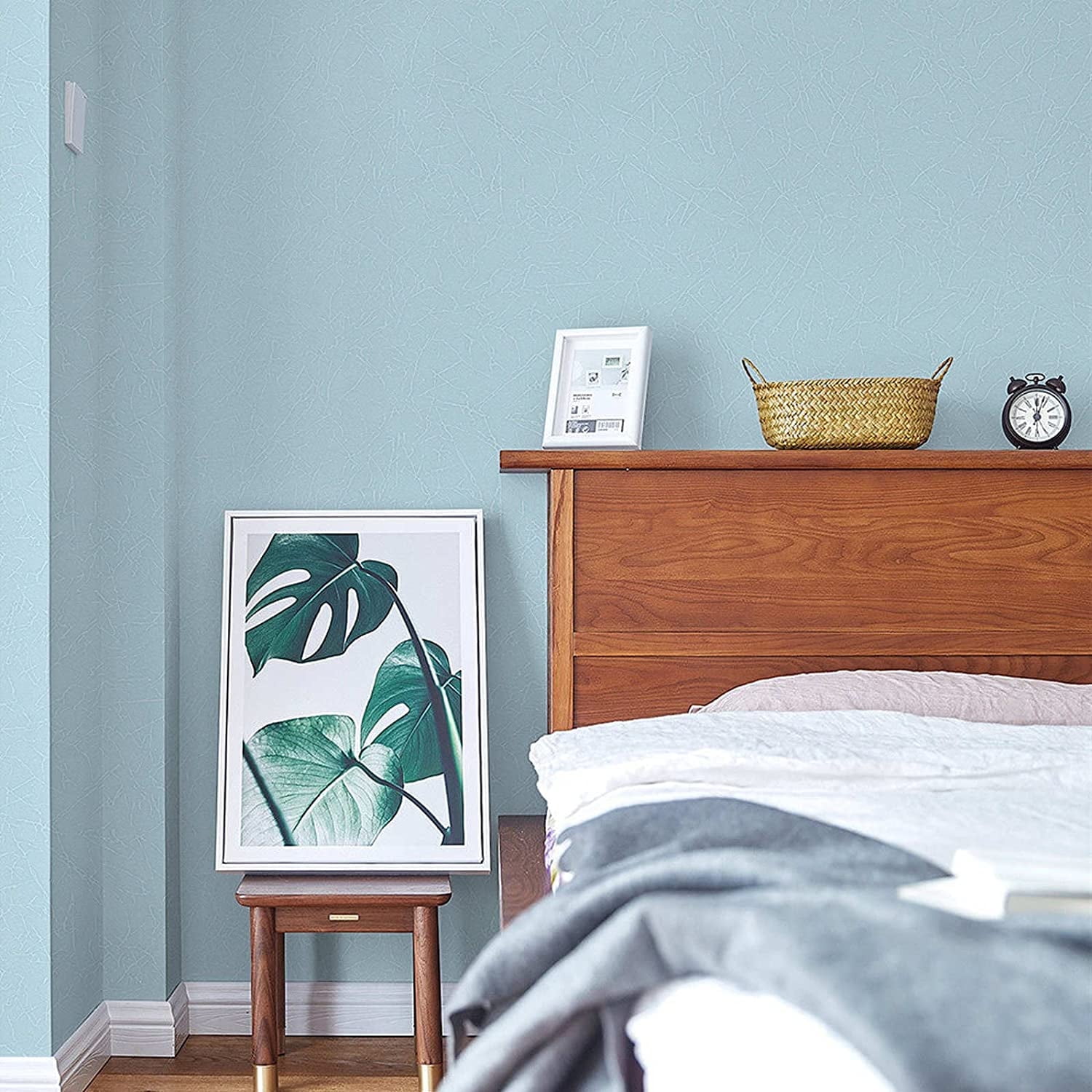 Abyssaly Blue Peel and Stick Wallpaper 23.6" x 118" Silk Texture Wallpaper Removable Self Adhesive Contact Paper Home College Dorm Decoration Vinyl