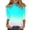 68# Cyan, variant on Shirts for Women Summer 3/4 Sleeve Crew Neck Plus Size Floral Print Blouse Womens Tops Dressy Casual T-Shirt Painted Graphic Tees Multicolor S