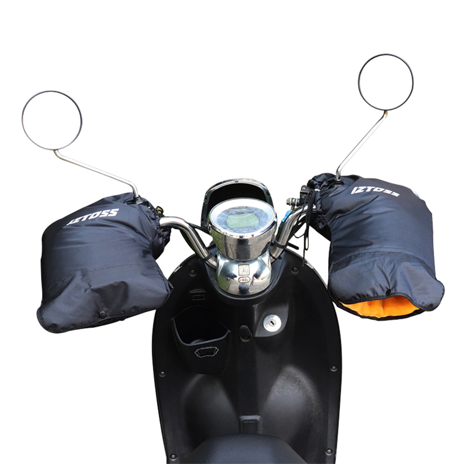 Windproof Waterproof Motorcycle Handlebar Gloves - Keep Your Hands Warm and Dry - Grip Handlebar Muffs - Black - Protect Your Hands in Cold and Wet Weather.