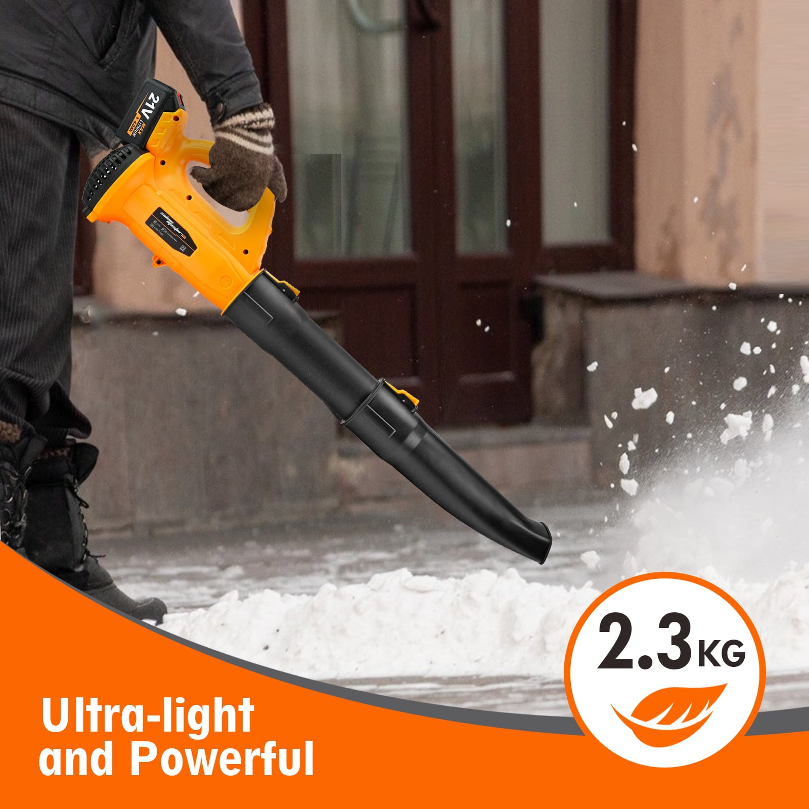 Cordless Leaf Blower - 450cfm 6-Speed Electric with 20V Lithium Blower, Lightweight Leaf Blower for Patio, Lawn, Garden and Work Around House
