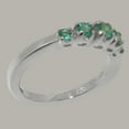 thumbnail image 3 of LBG British Made Solid 10k White Gold Natural Emerald Womens band Ring - 33 size options - Size 10.25, 3 of 6