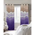 thumbnail image 3 of Purple Ombre Stripe Blackout Curtains, Light Blocking Print Window Curtains, Abstract Summer Beach Coastal Thermal Insulated Window Drapes for Living Room Kitchen Cafe 2 Panels, 84"W x 63"L, 3 of 9