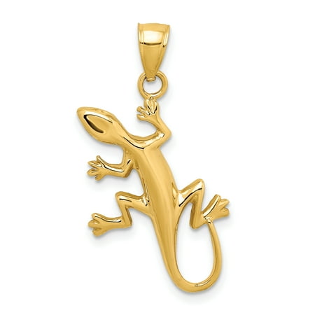 Plated Gecko - 14K Yellow Gold Plated Gecko Pendant