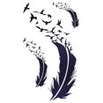 thumbnail image 5 of KATEA - 10 hojas de tatuajes temporales pequeños de plumas y pájaros para hombres y mujeres, 5 of 5