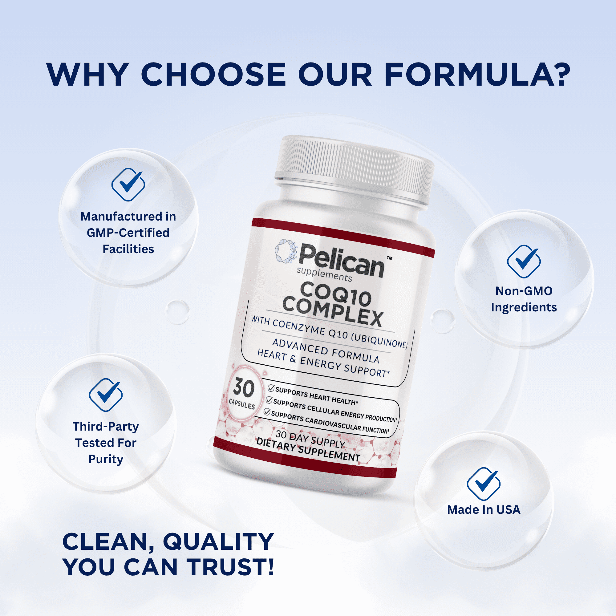 Pelican CoQ10 Complex – Advanced Heart & Energy Support Formula – 30 Capsules