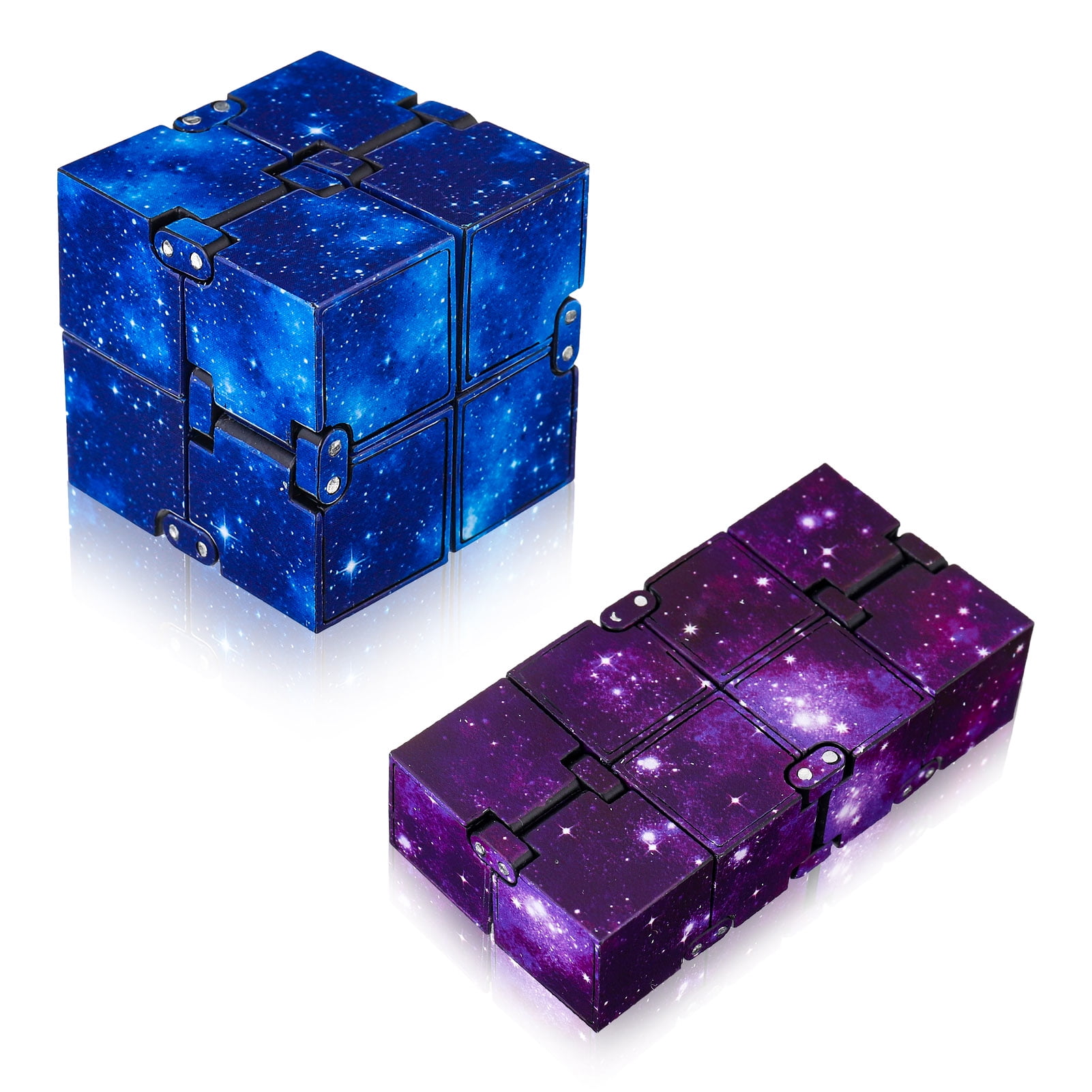 Qweryboo 2 Pieces Infinity Cube Toys Killing Time Fidget Mini Blocks Unlimited Folding Gadget Spinner Fidget Toy Stress And Anxiety Relief Hand Held Magic Cube Toys For Kids And Adults Walmart Com