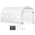 thumbnail image 2 of Portable Walk-in Tunnel Greenhouse, 15 x 6.5 x 7 ft, Galvanized Hoops, 8 Vents & Zippered Door for Plants & Gardening, 2 of 10