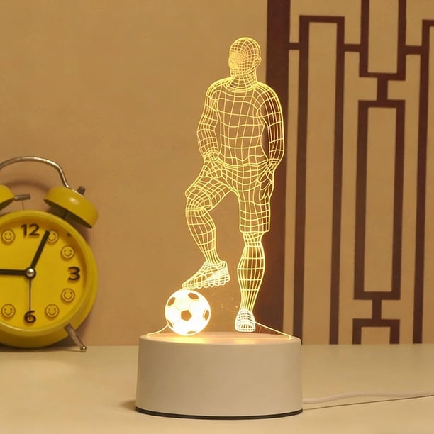 Lámpara de Escritorio Led con Luz Nocturna de Tres Colores Táctil Usb y Luz Ambiental con Temática de Fútbol