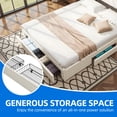 thumbnail image 4 of Dextrus 4 Drawers Queen Size Storage Bed Frame with LED Light, Charging Station, No Box Spring Required, Beige, 4 of 8
