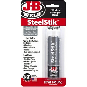 V.I.P. J-B Weld SteelStik - Steel Reinforced Epoxy Putty Stick - 2 oz