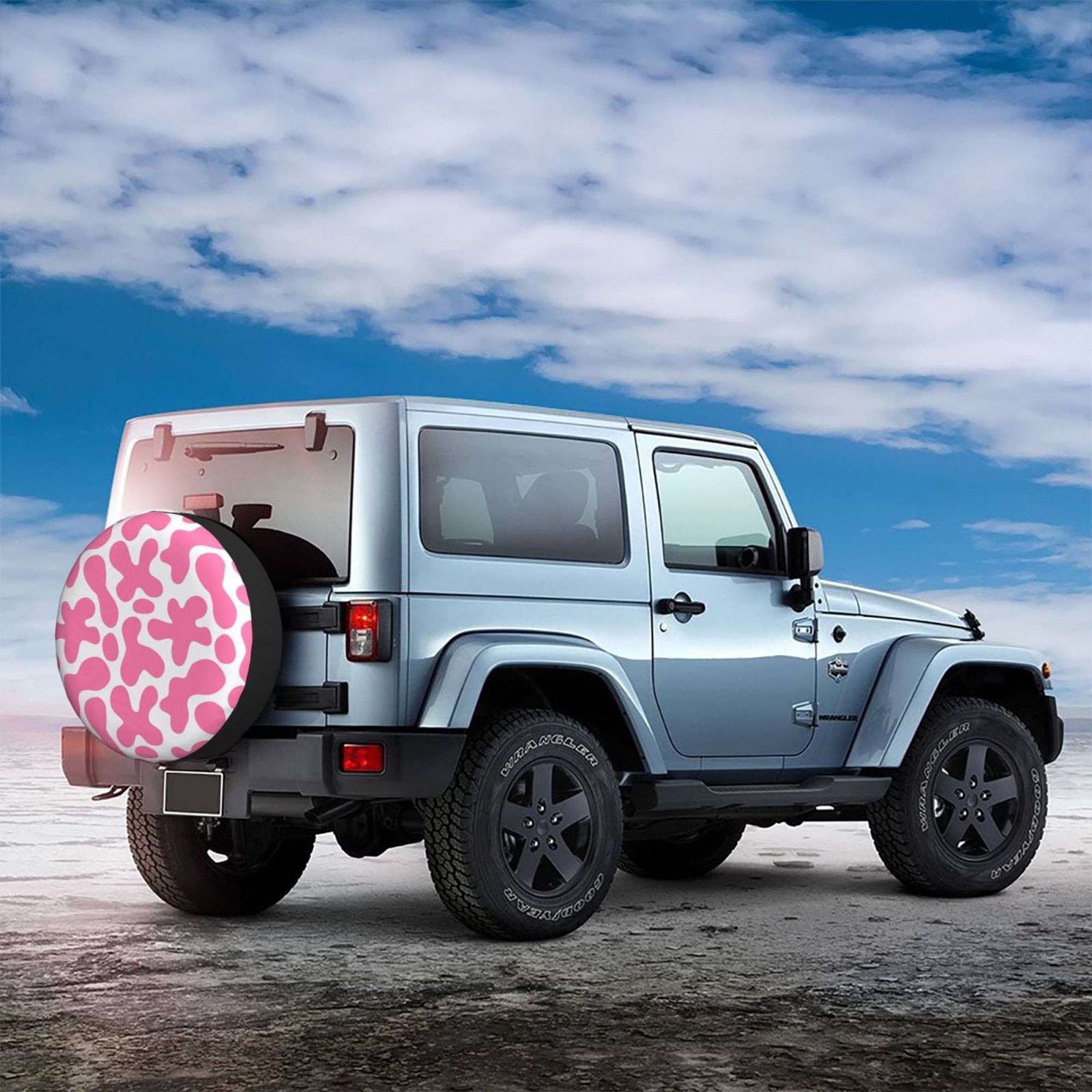 Pink Cow Print Spare Tire Cover 防水 Dust-Proof UV Sun Wheel Tire Cov Spare Tire Cover PINK Camouflage HORSE Fit for Ford Bronco Jeep