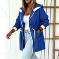 thumbnail image 3 of Cilsoka Raincoat Hoodie Women Waterproof Lightweight Jacket Windbreaker Hooded Coat Fall Winter Outdoor Outerwear with Pockets, 3 of 6