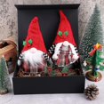 thumbnail image 5 of Juego de 2 muñecos de Papá Noel de YONGSHENG de punto de felpa a cuadros rojos 11,8 pulgadas, 5 of 5