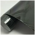 thumbnail image 4 of 6D Black Gloss Carbon Fiber Car Vinyl Wrap Sticker Decal Film Bubble Free for Cars Laptops, 4 of 4