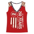 thumbnail image 4 of IDOCLOTHES 4th of July Tank Tops for Women Summer V Neck 250th Anniversary USA Shirt America 250 Years Patriotic Shirts for Women Tanks Sleeveless Tops Red, XXL, 4 of 5
