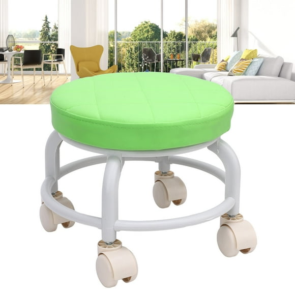 Rolling Stool, Green Low Noise Flexible Salon Stool with Wheels  for Fitness Center