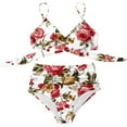 thumbnail image 2 of Women Criss Cross High Waisted String Floral Printed 2 Piece Bathing Swimsuit, 2 of 4