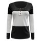 thumbnail image 5 of Blusa de manga larga delgada con botones a juego y cuello redondo para mujer Pompotops  gfhjh18038, 5 of 5