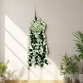 thumbnail image 5 of JeashCHAT Artificial Hanging Flowers Fake Hanging Plants Violet Vines Silk Orchid Spring Summer Floral Bouquets with Green Leaves for Wedding Porch Indoor Outdoor Garden Patio Decor, 5 of 6