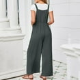 thumbnail image 5 of UVEASISHA Linen Jumpsuits for Women Baggy Casual Elasticity Straps Overalls One Piece Sleeveless Wide Leg Rompers Gray XXL, 5 of 9