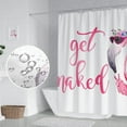 thumbnail image 3 of Get Naked Shower Curtain for Bathroom Funny Flamingo Pink Tropical Animals Shower Curtain Waterproof Polyester Fabric Modern Home Decor Bath Curtain with Hooks, 36x72 Inch, 3 of 6