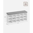 thumbnail image 4 of VASAGLE Shoe Bench,  Shoe Rack Bench, 15 Compartments, White and Gray ULHS15WT, 4 of 6