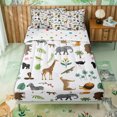 thumbnail image 2 of Erosebridal Jungle Giraffe Animal Zipper Full Size Comforter Sets with Fitted Sheet and 2 Pillowcases for Boys Men, Tropical Foliage Print Zipper Bedding Set, Polkadot Reversible, 4pcs, 2 of 7