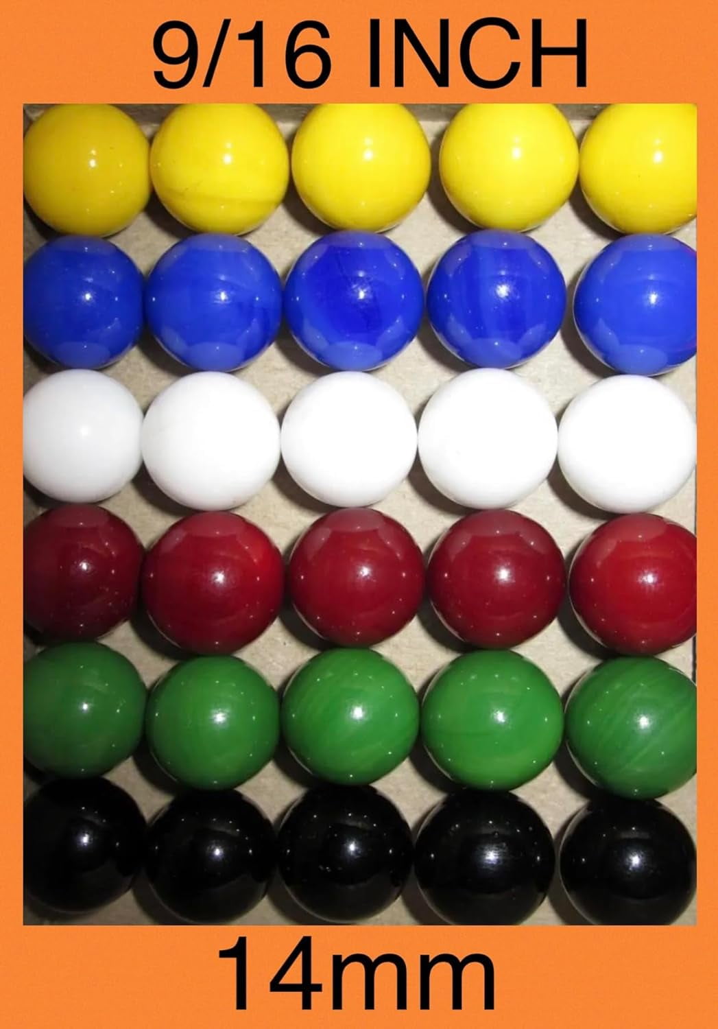 30 Solid Color Replacement Glass Marbles Aggravation, Dirty Marbles Board Game 14mm (9/16")