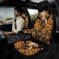 thumbnail image 2 of Xoenoiee Highland Cattle Sunflower Print 5 Pack Car Accessories Set with Car Seat Covers/Seat Belt Pads/Center Console Pad, Universal Fit PU Leather Car Decor Interior Accessories, 2 of 7