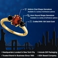 thumbnail image 2 of Gem Stone King 10K Yellow Gold Red Garnet and Black Diamond Engagement Ring for Women | 2.04 Cttw | Oval 8X6MM | Gemstone January Birthstone | Size 7, 2 of 6