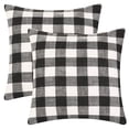 thumbnail image 2 of Uxcell Set of 2 Linen Decorative Throw Pillow Covers for Sofa Home Bedroom Black Grid 18" x 18", 2 of 6