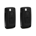 thumbnail image 4 of FRCOLOR 2pcs Black 2 Button Foldable Remote Key Shell Case with Battery Holder for 307 C4, 4 of 8