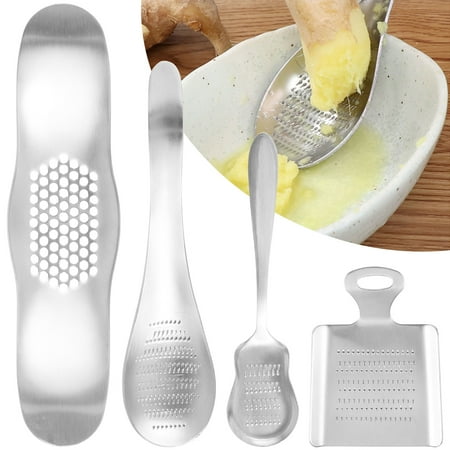 

ODOMY 4Pcs Garlic Press Garlic Squeezer Tool Set Stainless Steel Ginger Garlic Mincer Handheld Garlic Mincer Press Rocker Set for Home Kitchen