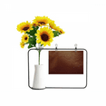 thumbnail image 1 of Brown Leather Design Artificial Sunflower Vases Bottle Blessing Card, 1 of 3
