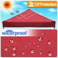 thumbnail image 4 of SUNNY Ez pop Up Canopy Replacement Top instant 10'X10' gazebo EZ canopy Cover patio pavilion sunshade plyester- Burgundy Color, 4 of 5