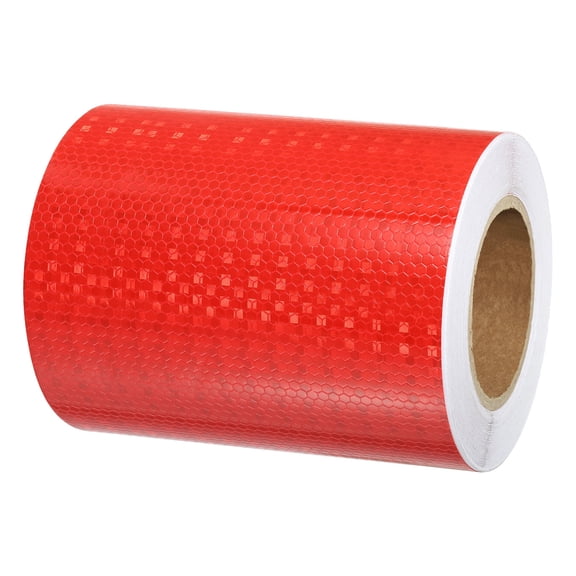 Uxcell Reflective Tape, 8 Inch x 82 ft Waterproof Self Adhesive High Visibility Caution Warning Safety Tape, Red