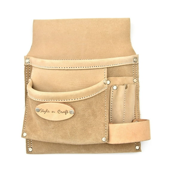92826-5 Pocket Nail & Tool Pouch in Full Grain Leather | Style n Craft