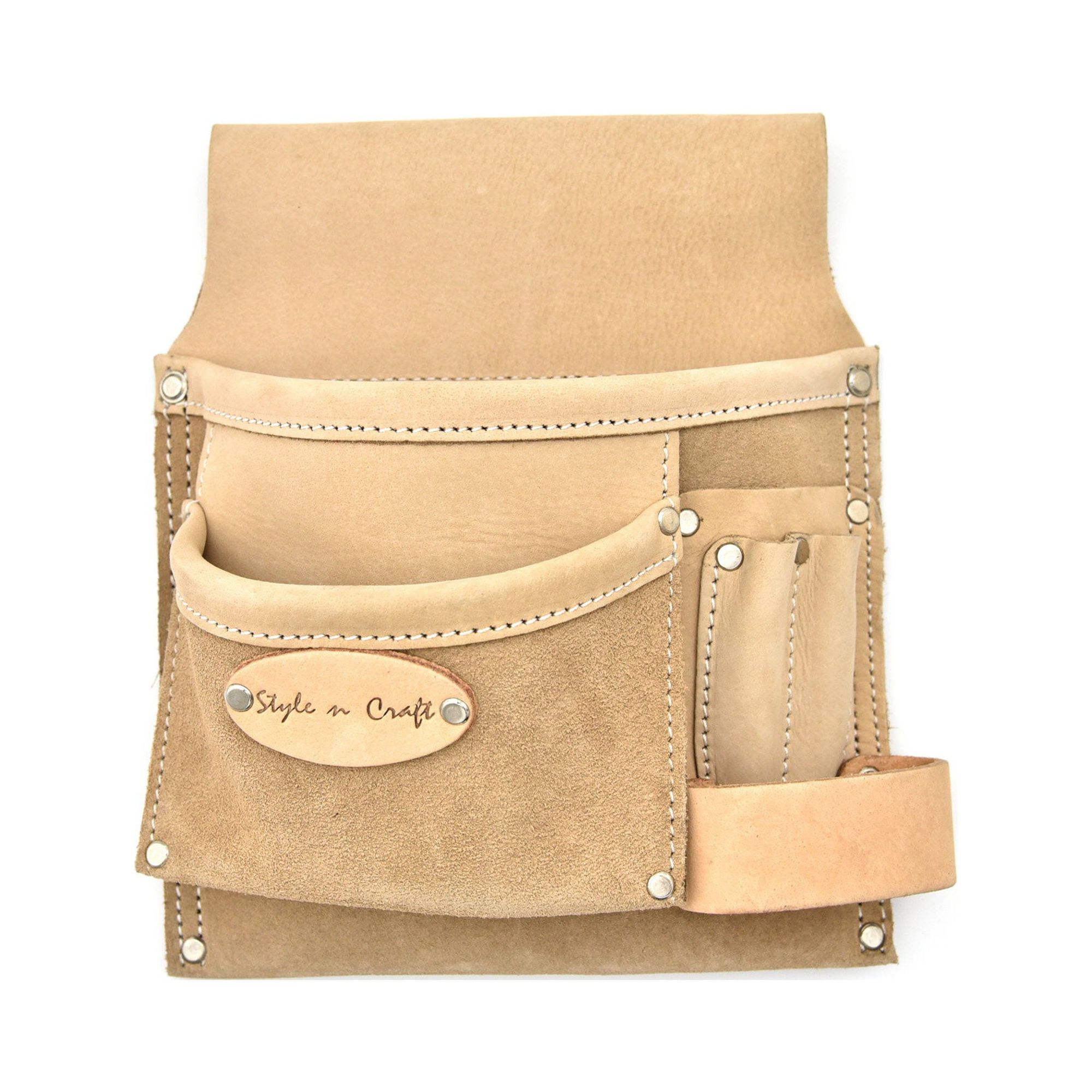 92826-5 Pocket Nail & Tool Pouch in Full Grain Leather | Style n Craft