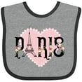 thumbnail image 3 of Inktastic Paris Pink Heart Eiffel Tower with Flowers Boys or Girls Baby Bib, 3 of 4