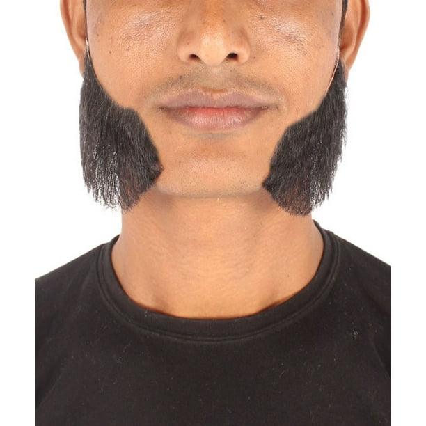 Men's Mutton Chops Side Burns Beard Human Facial Hair Black Color