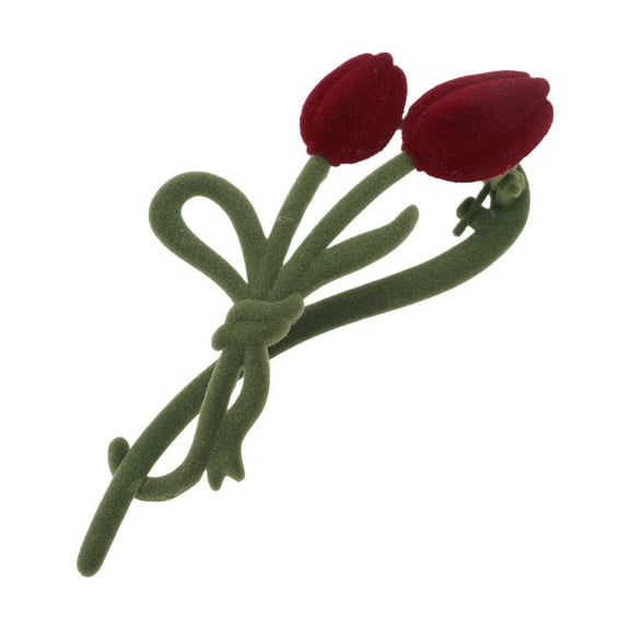 Unique Bargains 1 Pc Grace Tulip Hair Clips for Home Red Green